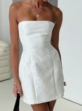 Heaven Sent Strapless Mini Dress White