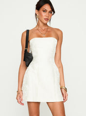 Heaven Sent Strapless Mini Dress White