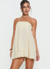 Gypsea Strapless Swing Mini Dress Butter Yellow