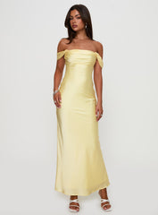 Azura Off The Shoulder Maxi Dress Yellow