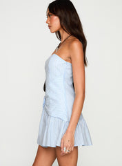 Archetype Strapless Mini Dress Blue Stripe