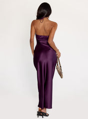 Fireproof Halter Maxi Dress Plum