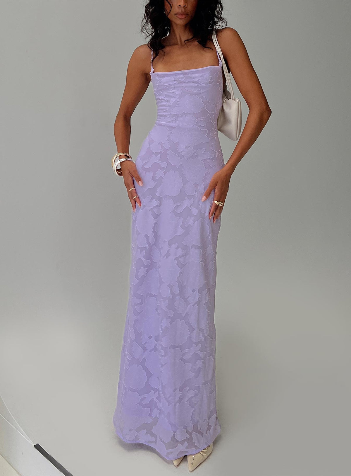Celena Maxi Dress Lilac Burnout