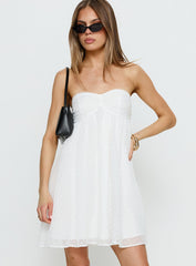 Kaimilla Strapless Sweetheart Mini Dress White