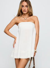 Gypsea Strapless Swing Mini Dress White