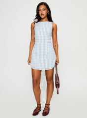 Alfalfa Mini Dress Blue Check