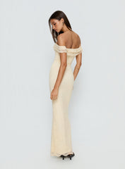 Anabeila Strapless Maxi Dress Lemon