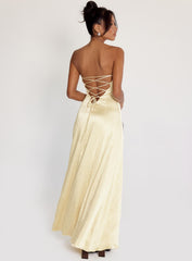 Masterpiece Strapless Maxi Dress Yellow