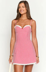 Cutie Pie Red Gingham Mini Dress