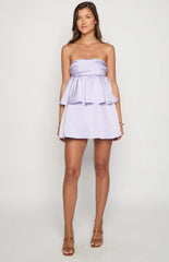 Jamie Lilac Satin Strapless Mini Dress