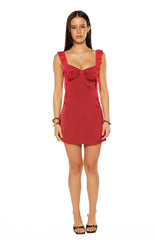 Joyce Burgundy Satin Mini Dress