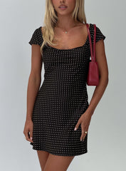 Lucienna Polka Dot Mini Dress Black / White