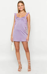 Joyce Lilac Satin Mini Dress