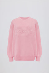 Ribbed Knit Oversized Jumper in Pale Pink